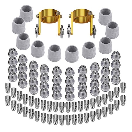 Amico Electric 80A Pilot Arc Plasma Cutter Consumable Set, 40-Electrodes, 40-Shunts, 10-Cups, 2-Torch Roller Guides AP80-92